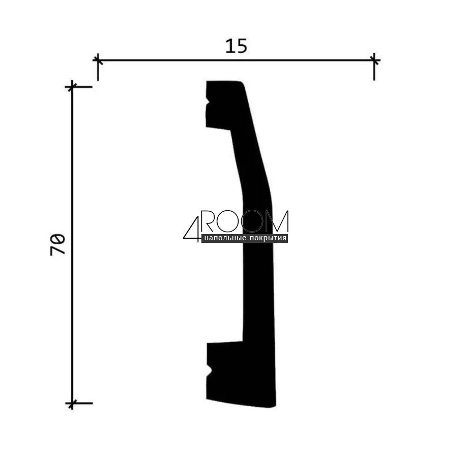Плинтус из дюрополимера под покраску Decor-Dizayn DD125, 70х15х2000мм