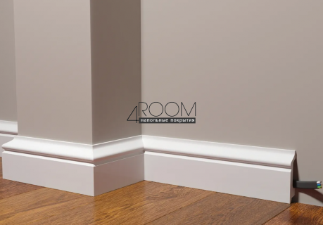 Плинтус из дюрополимера под покраску Decor-Dizayn DD122, 78х21х2000мм