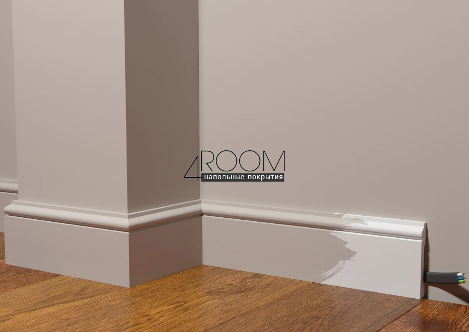 Плинтус из дюрополимера под покраску Decor-Dizayn DD005, 79х13х2000мм