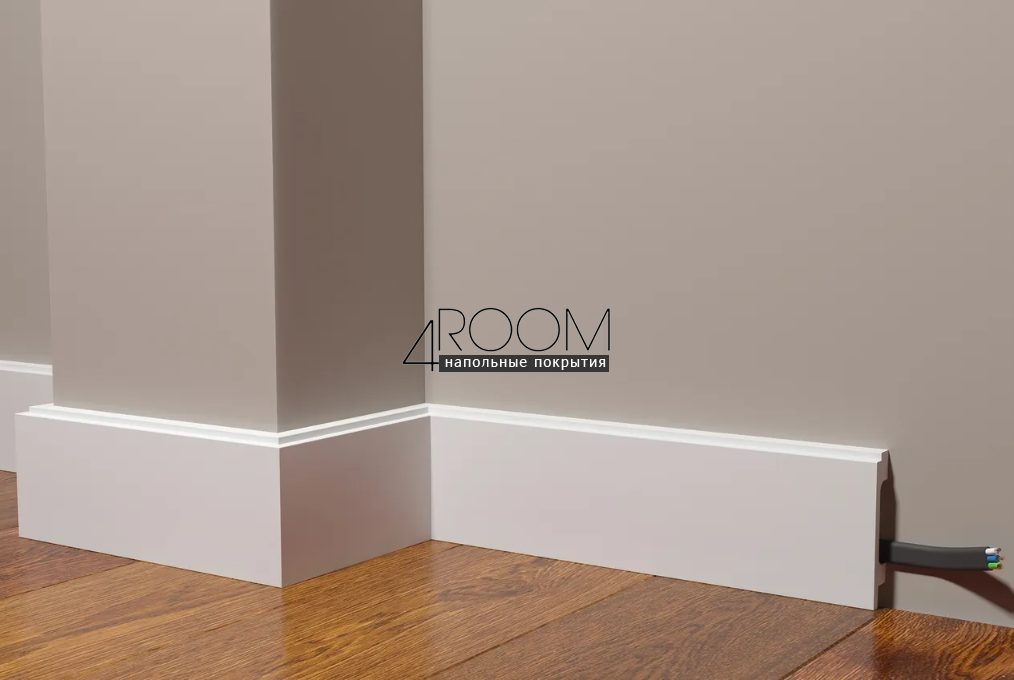 Плинтус из дюрополимера под покраску (под подсветку) Decor-Dizayn DD723, 80х16х2000мм