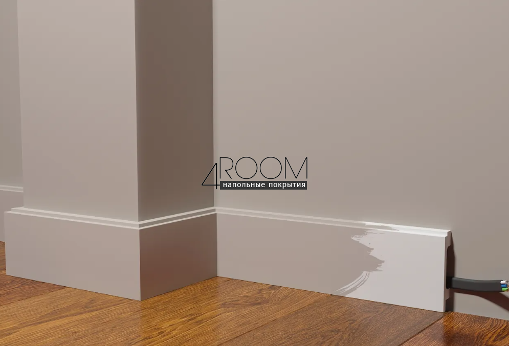 Плинтус из дюрополимера под покраску (под подсветку) Decor-Dizayn DD723, 80х16х2000мм