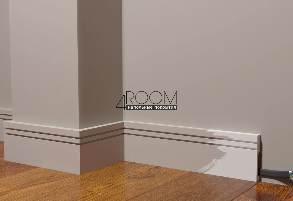 Плинтус из дюрополимера под покраску (под подсветку) Decor-Dizayn DD717, 80х16х2000мм
