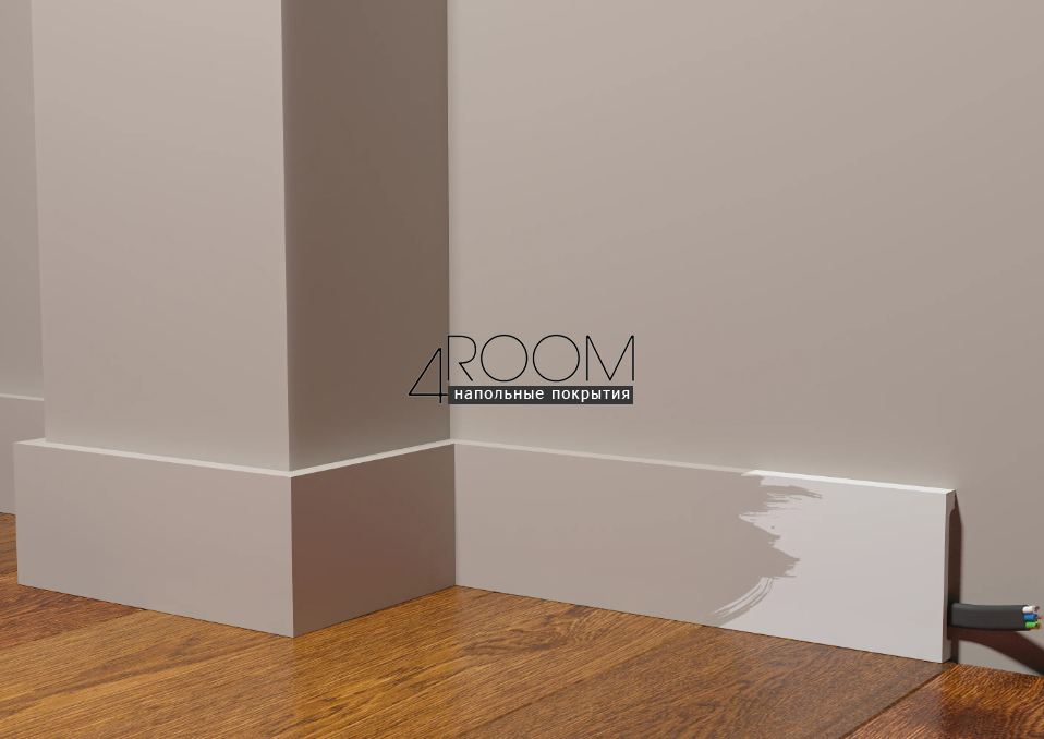 Плинтус из дюрополимера под покраску (под подсветку) Decor-Dizayn DD708, 80х13х2000мм