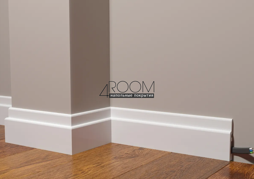 Плинтус из дюрополимера под покраску Decor-Dizayn DD703, 80х12х2000мм
