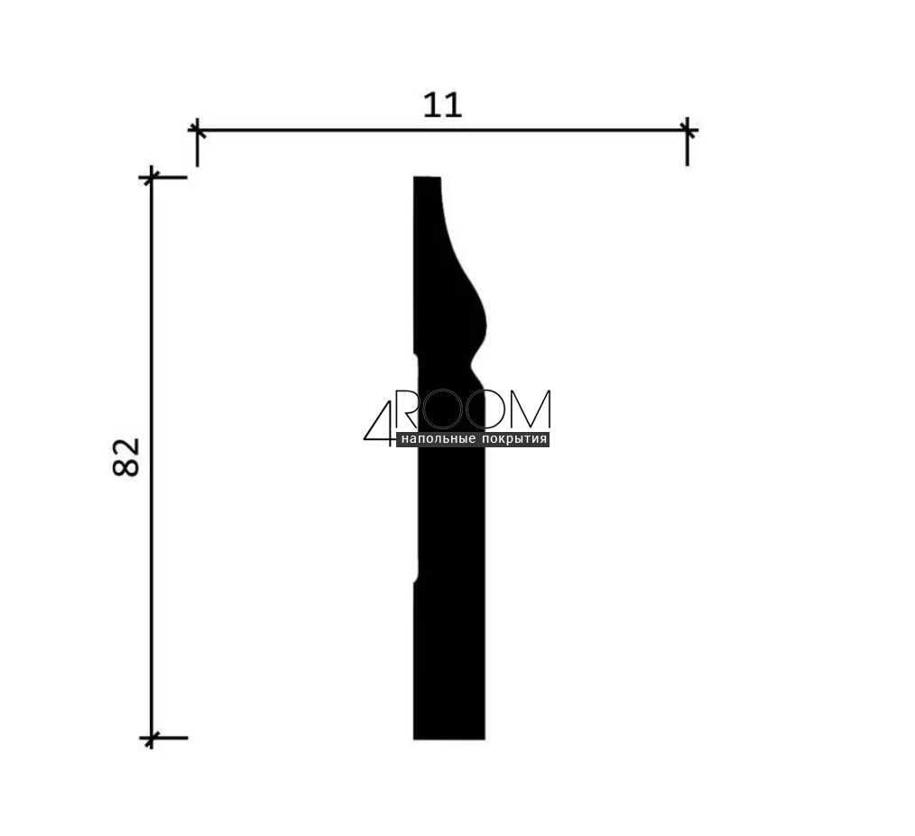Плинтус из дюрополимера под покраску Decor-Dizayn DD48, 82х11х2000мм