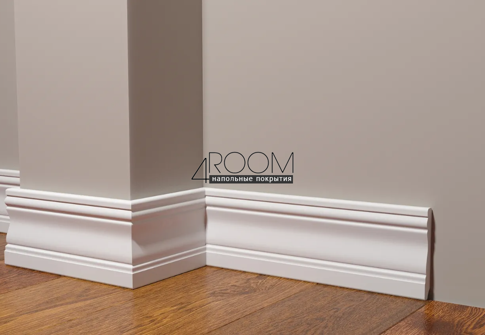Плинтус из дюрополимера под покраску Decor-Dizayn DD153A, 95х15х2000мм