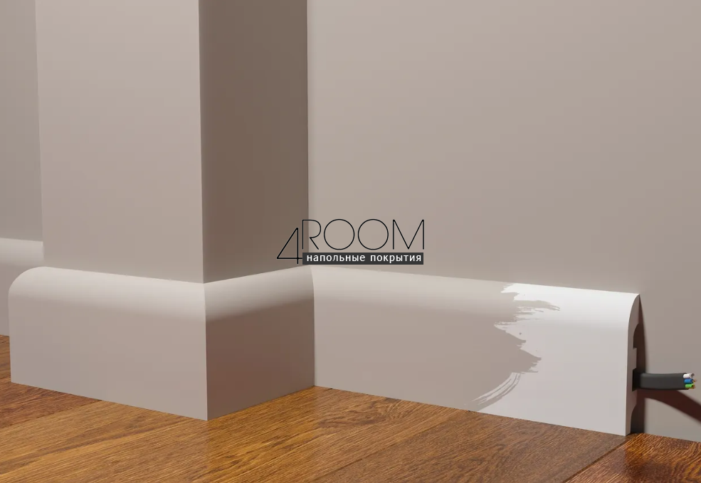 Плинтус из дюрополимера под покраску Decor-Dizayn DD41, 99х21х2000мм