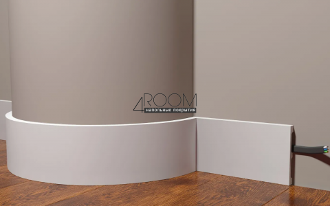 Гибкий плинтус из полиуретана под покраску Decor-Dizayn DD709F, 100х13х2000мм