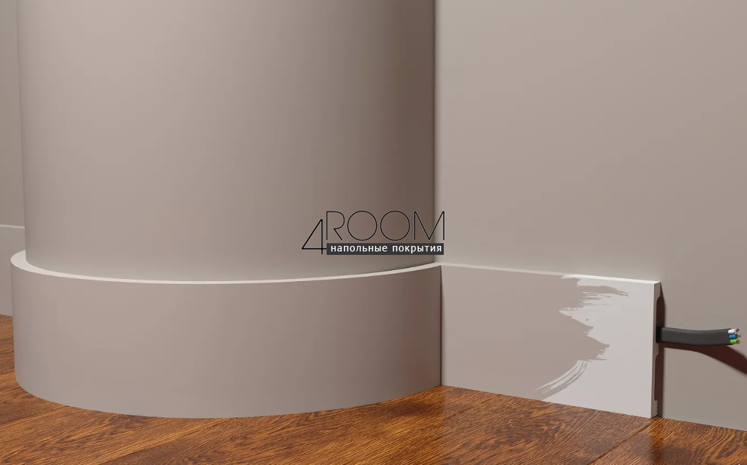Гибкий плинтус из полиуретана под покраску Decor-Dizayn DD709F, 100х13х2000мм