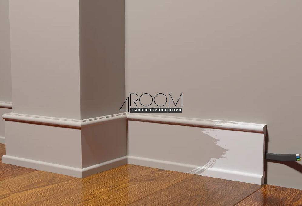 Плинтус из дюрополимера под покраску Decor-Dizayn DD712, 100х17х2000мм