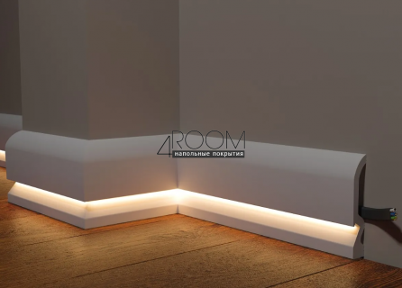 Плинтус из дюрополимера под подсветку, под покраску Decor-Dizayn DD700, 100х18,1х2000мм