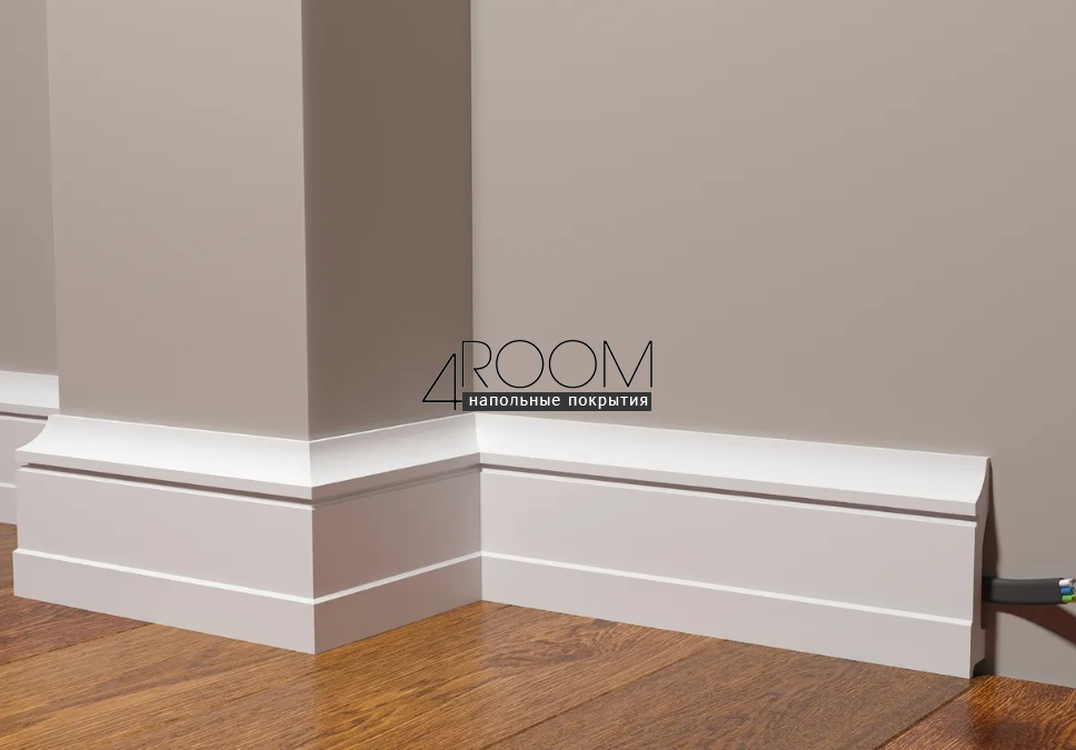 Плинтус из дюрополимера под покраску Decor-Dizayn DD711, 100х19х2000мм