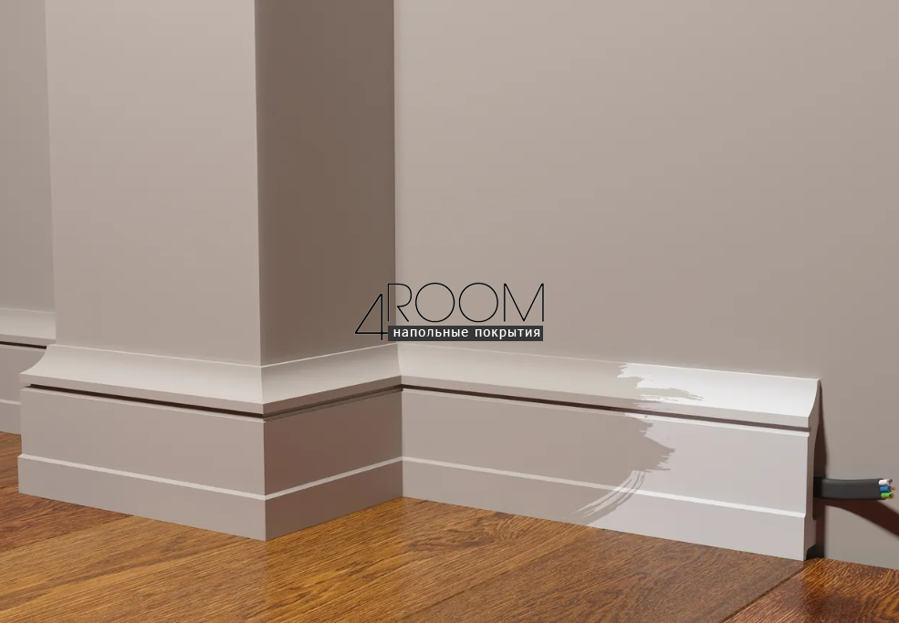Плинтус из дюрополимера под покраску Decor-Dizayn DD711, 100х19х2000мм