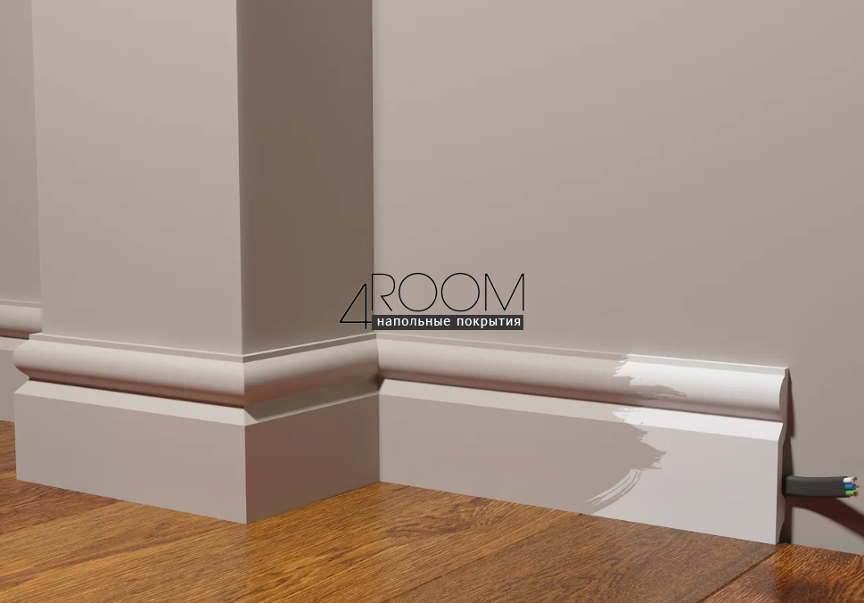 Плинтус из дюрополимера под покраску Decor-Dizayn DD137, 100х14х2000мм