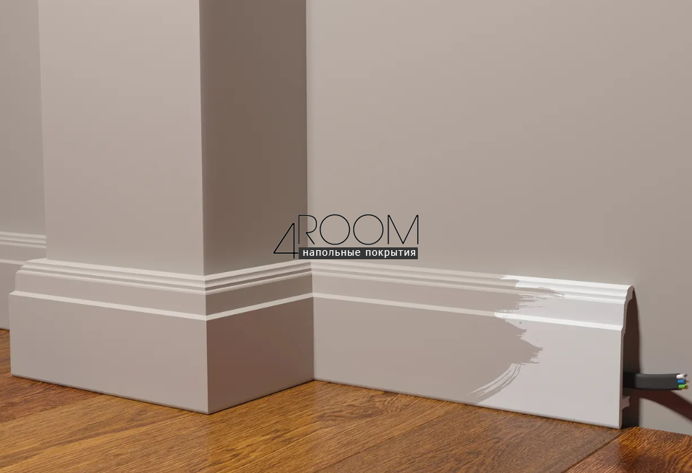 Плинтус из дюрополимера под покраску Decor-Dizayn DD102, 102х23,4х2000мм