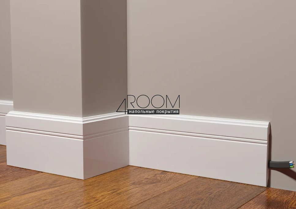 Плинтус из дюрополимера под покраску Decor-Dizayn DD105, 108х12х2000мм
