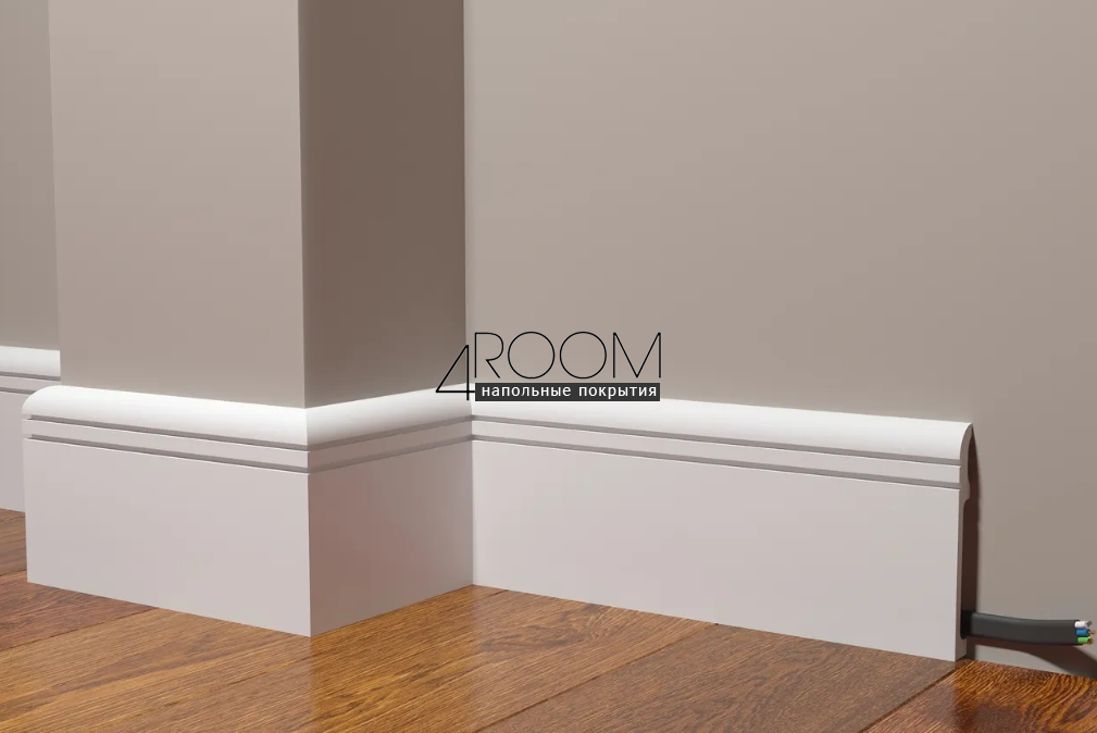 Плинтус из дюрополимера под покраску Decor-Dizayn DD721, 110х15х2000мм