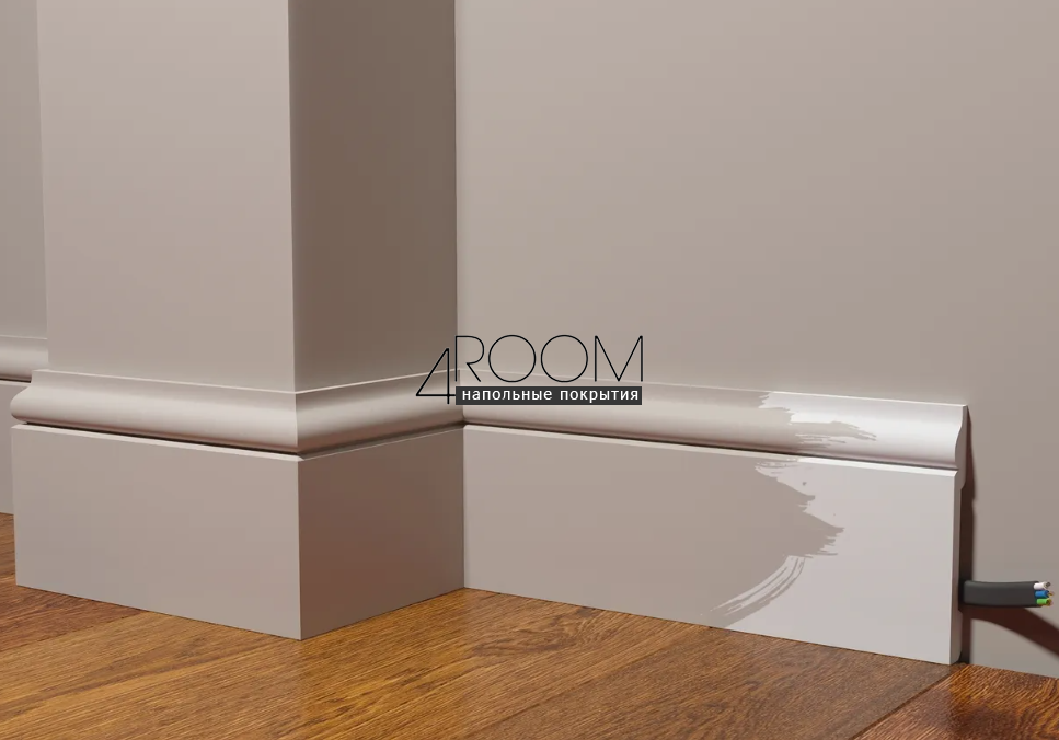 Плинтус из дюрополимера под покраску Decor-Dizayn DD004, 119х15х2000мм