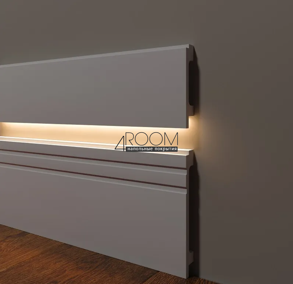 Плинтус из дюрополимера под покраску Decor-Dizayn DD724, 120х16х2000мм