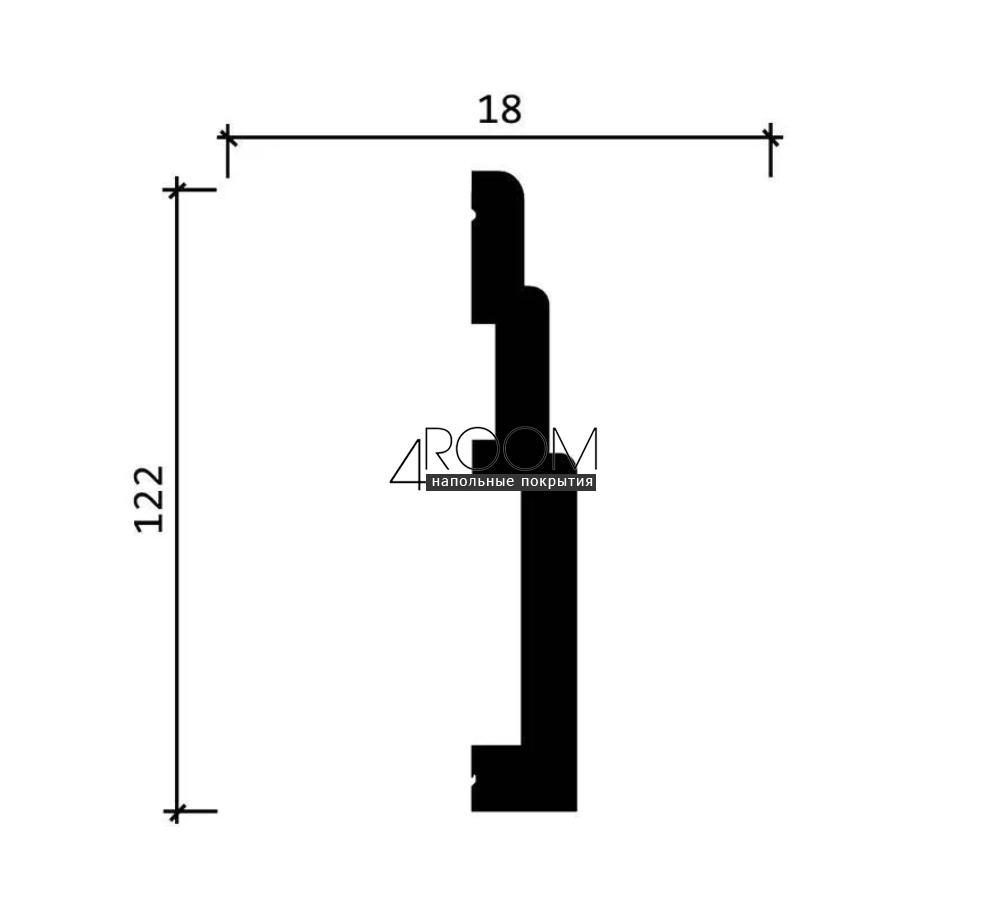 Плинтус из дюрополимера под покраску Decor-Dizayn DD705, 120х18х2000мм