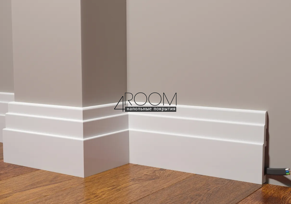 Плинтус из дюрополимера под покраску Decor-Dizayn DD705, 120х18х2000мм