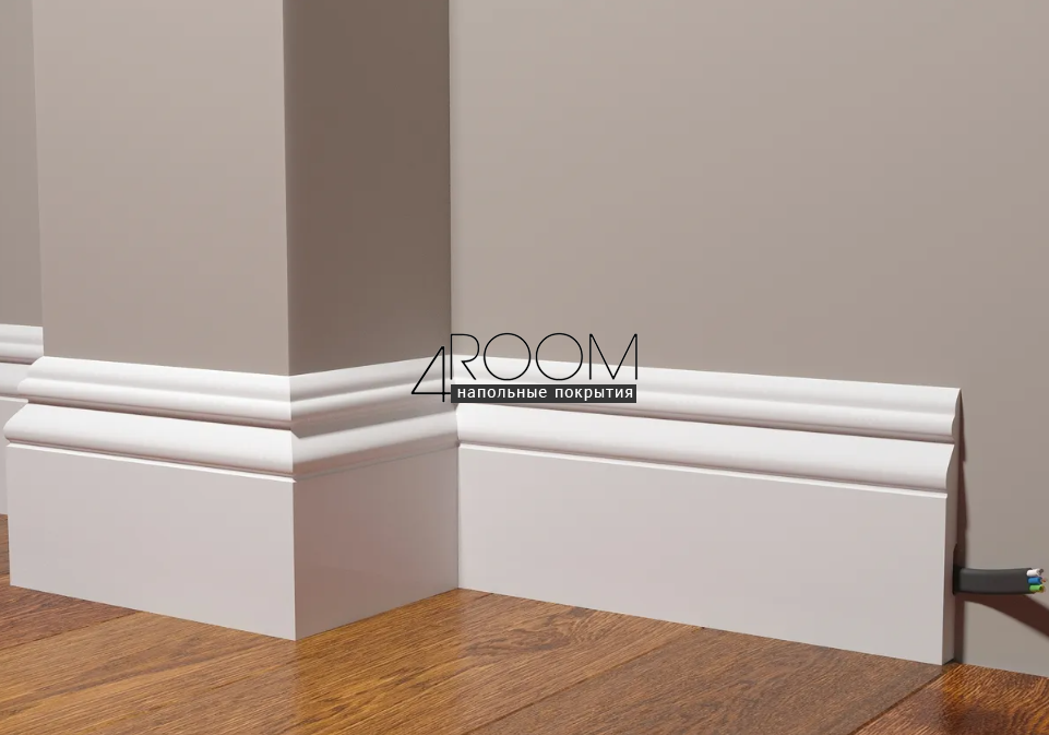 Плинтус из дюрополимера под покраску Decor-Dizayn DD50, 126х16х2000мм