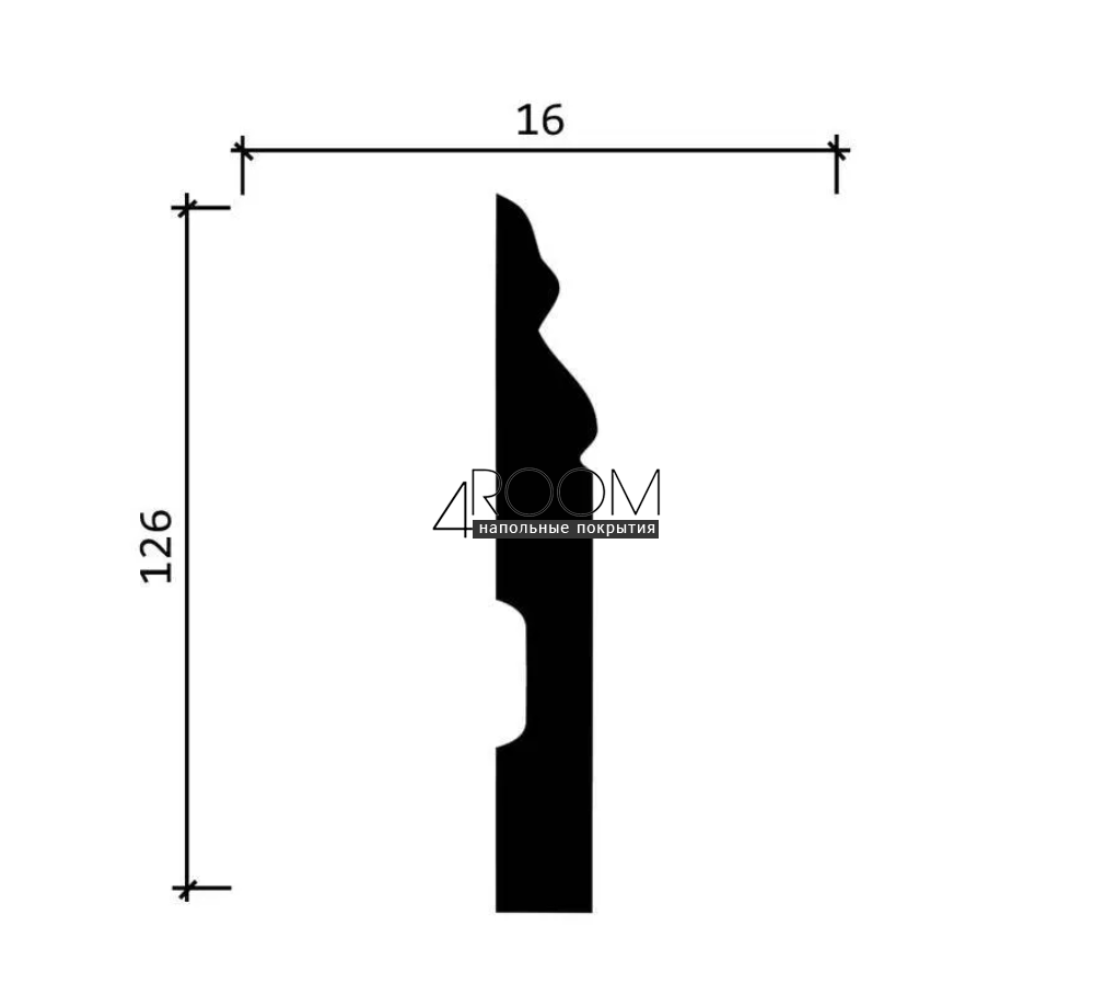 Плинтус из дюрополимера под покраску Decor-Dizayn DD50, 126х16х2000мм