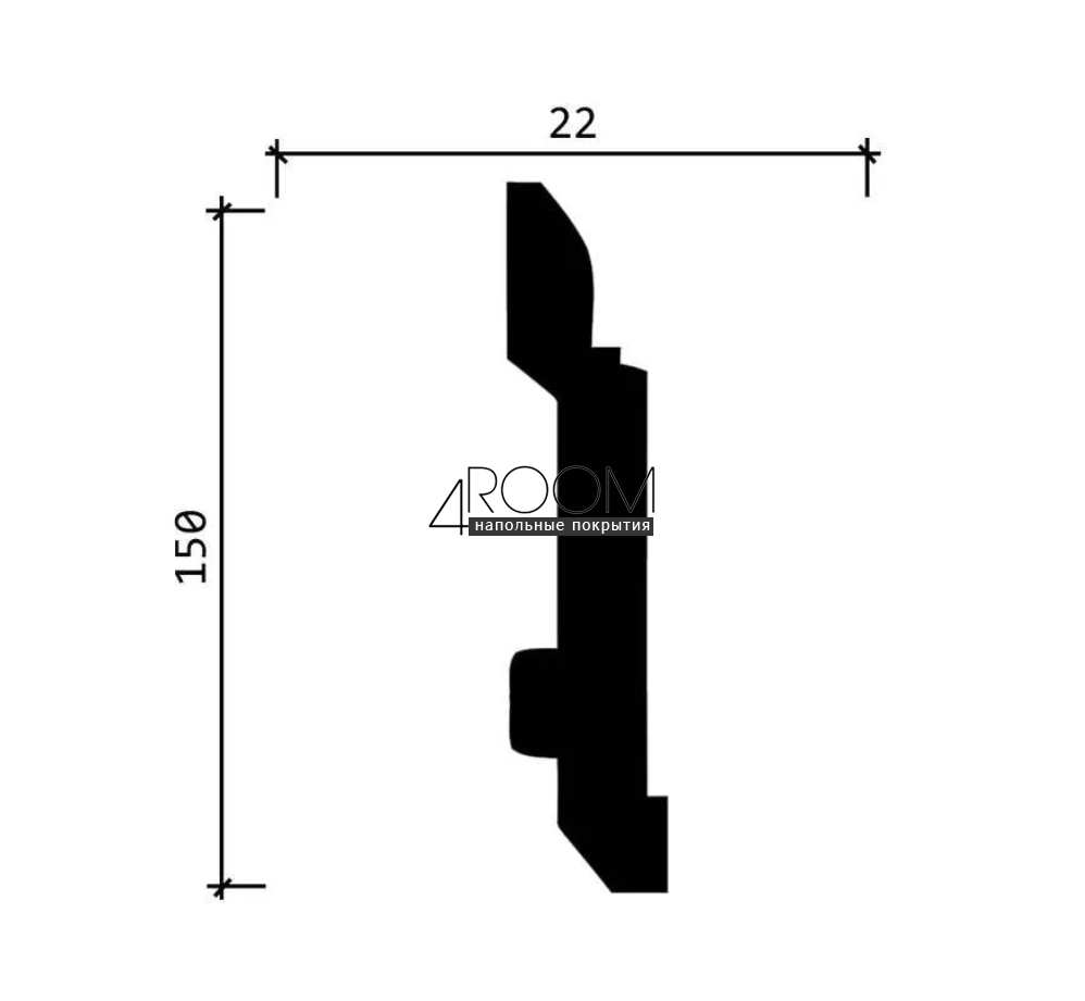 Плинтус из дюрополимера под покраску Decor-Dizayn DD702, 150х22х2000мм