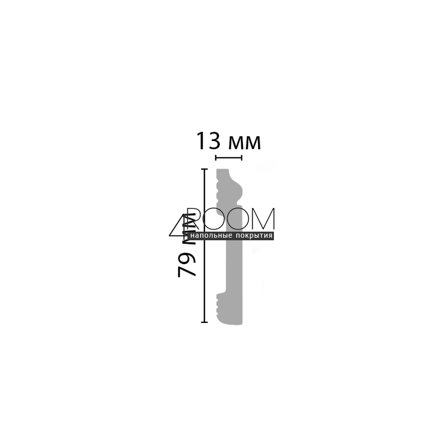 Плинтус из дюрополимера Decomaster D005-116 Черный матовый, 79х13х2400мм