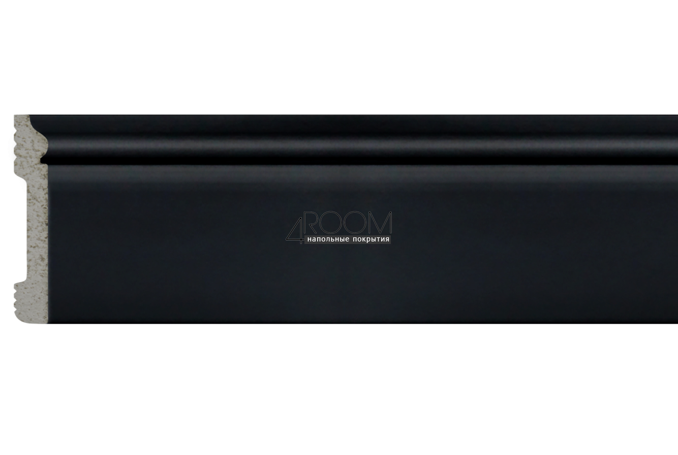 Плинтус из дюрополимера Decomaster D005-116 Черный матовый, 79х13х2400мм
