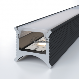 Рассеиватель LED жесткий Decaro DR11B, черный, 3000 мм