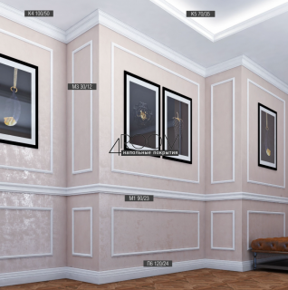 Рейка из дюрополимера под покраску - молдинг Bello Deco М1 90-23, 90х23х2000 мм