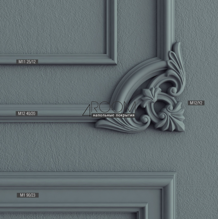 Рейка из дюрополимера под покраску - молдинг Bello Deco М1 90-23, 90х23х2000 мм
