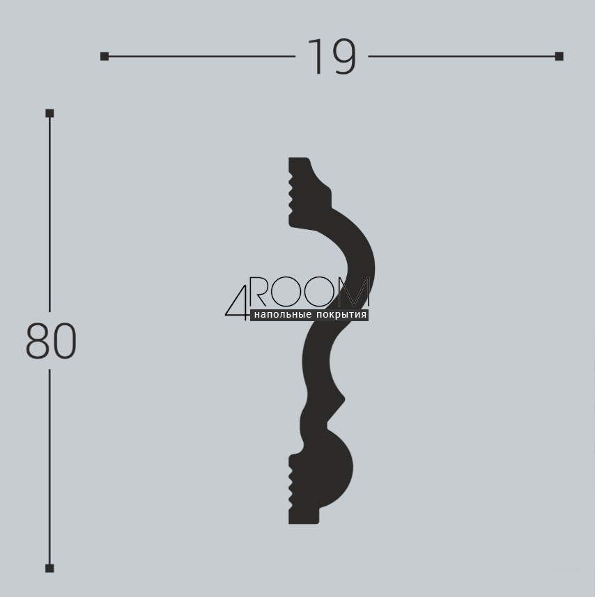 Молдинг из дюрополимера под покраску Bello Deco М9 80-19, 80х19х2000 мм