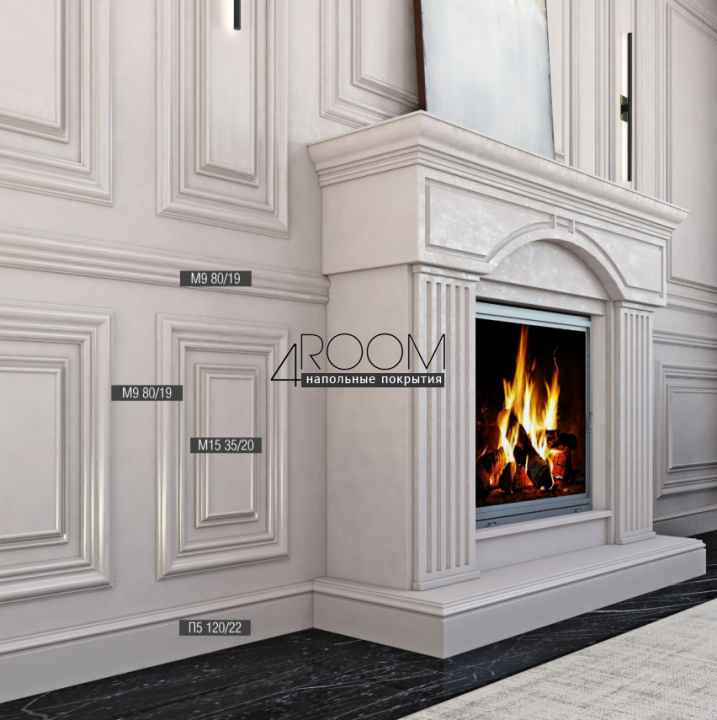 Молдинг из дюрополимера под покраску Bello Deco М9 80-19, 80х19х2000 мм