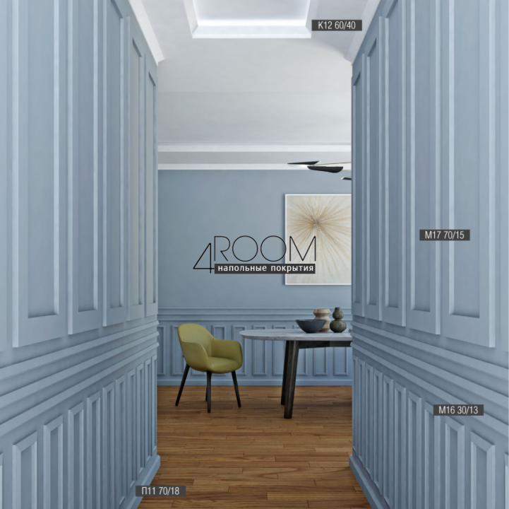 Молдинг из дюрополимера под покраску Bello Deco М17 70-15, 70х15х2000 мм