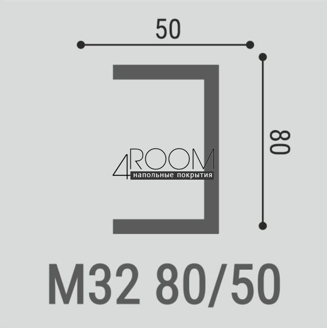 Молдинг из дюрополимера под покраску Bello Deco М32 80-50, 80х50х2000 мм
