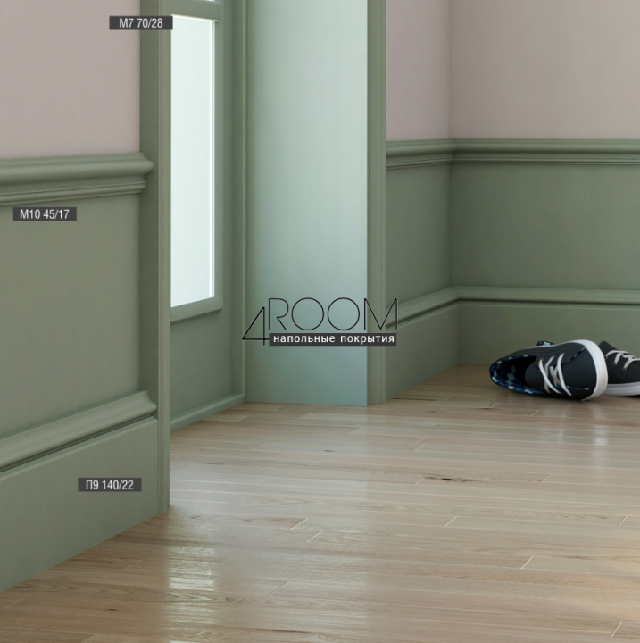 Плинтус из дюрополимера под покраску Bello Deco П9 140-22, 140х22х2000мм