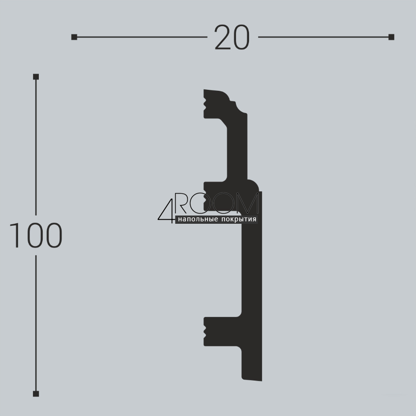 Плинтус из дюрополимера под покраску Bello Deco П10 100-20, 100х20х2000мм
