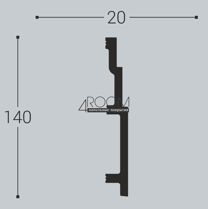 Плинтус из дюрополимера под покраску Bello Deco П13 140-20, 140х20х2000мм