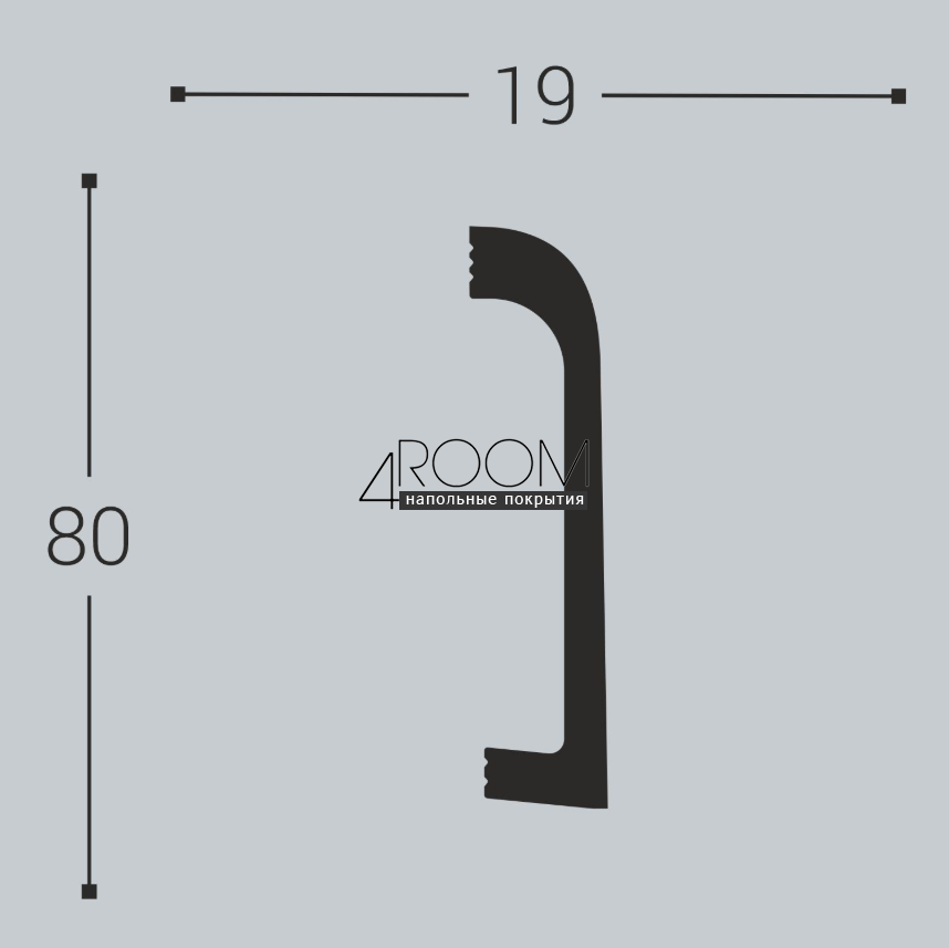 Плинтус из дюрополимера под покраску Bello Deco П16 80-19, 80х19х2000мм