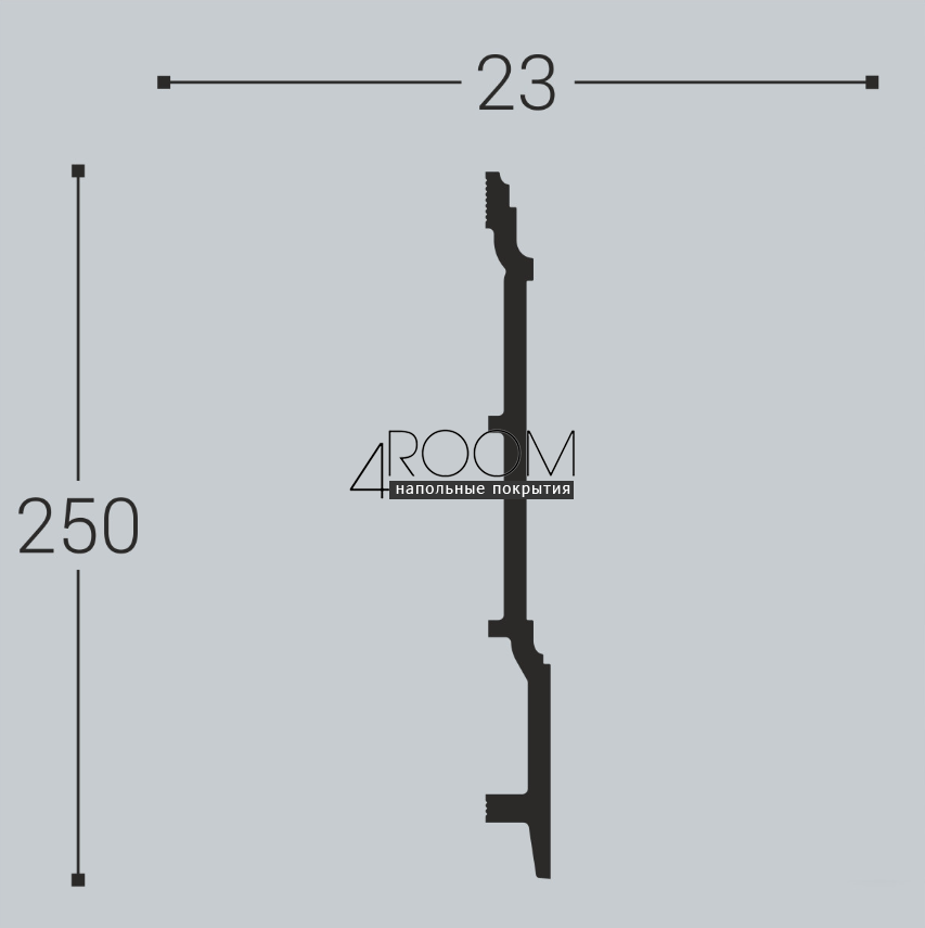 Плинтус из дюрополимера под покраску Bello Deco П17 250-23, 250х23х2000мм