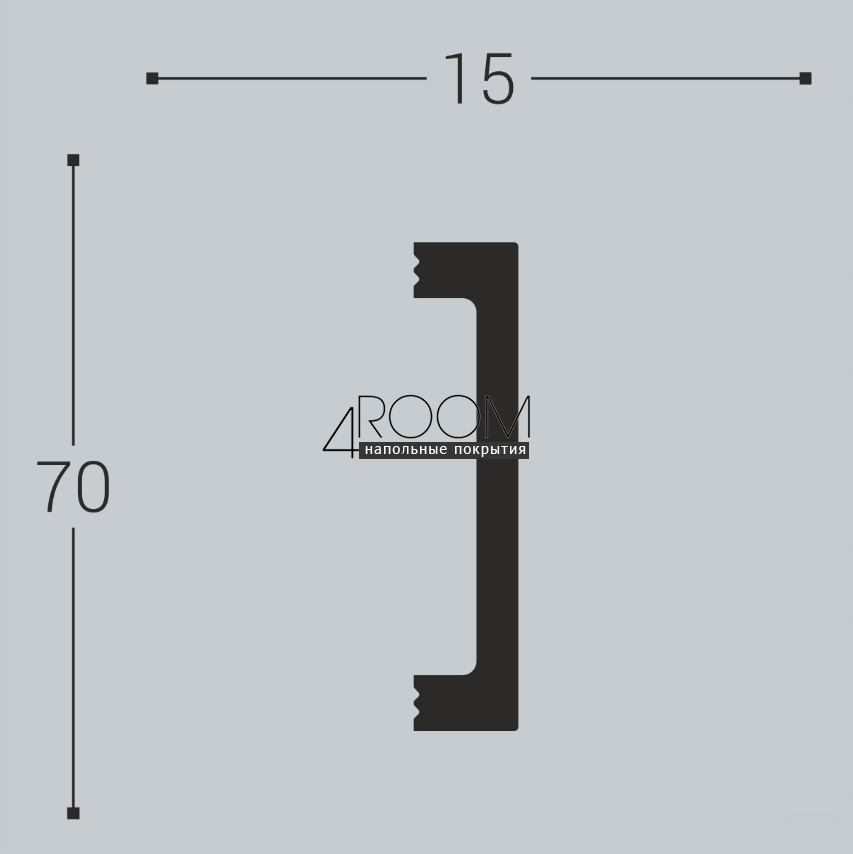 Плинтус из дюрополимера под покраску Bello Deco П17 70-15, 70х15х2000мм