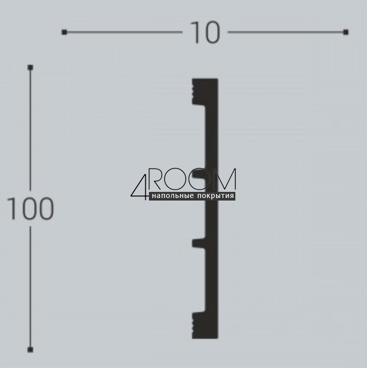 Плинтус из дюрополимера под покраску Bello Deco П20 100-10, 100х10х2000мм