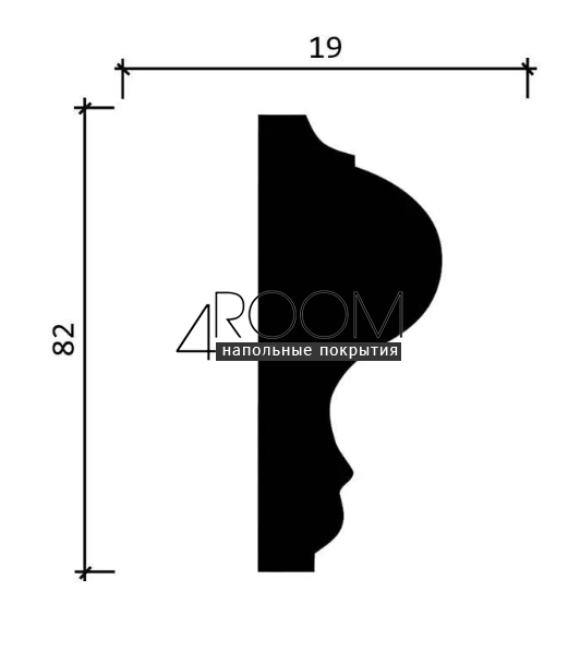 Молдинг из дюрополимера под покраску  Decor-Dizayn DD606, 19x82х2000 мм